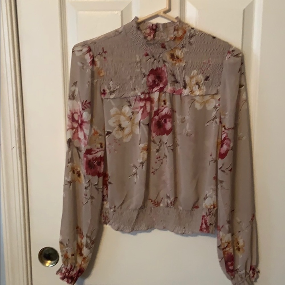 Sheer floral design blouses